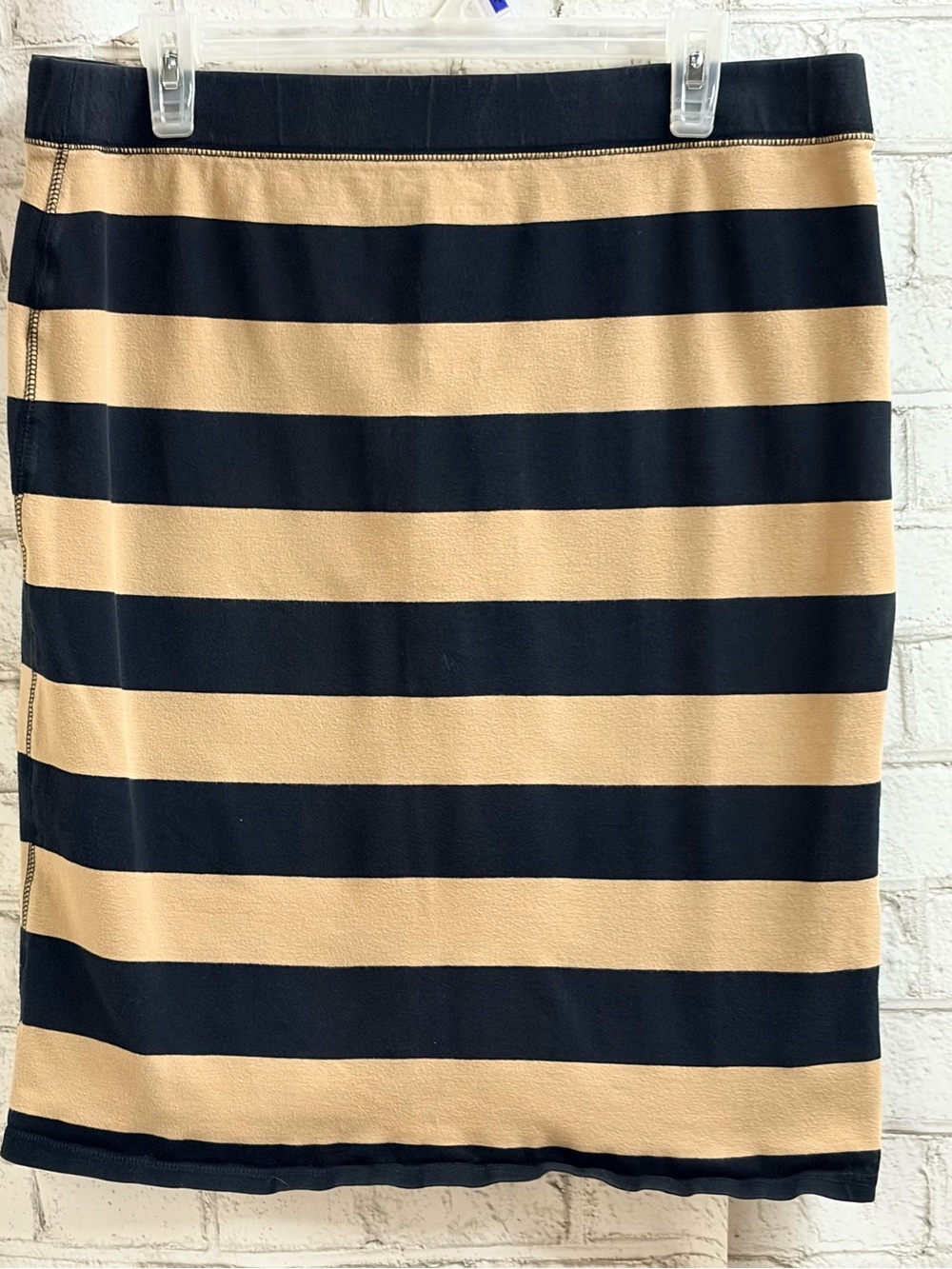 Old Navy Black and Tan Striped Pencil Skirt